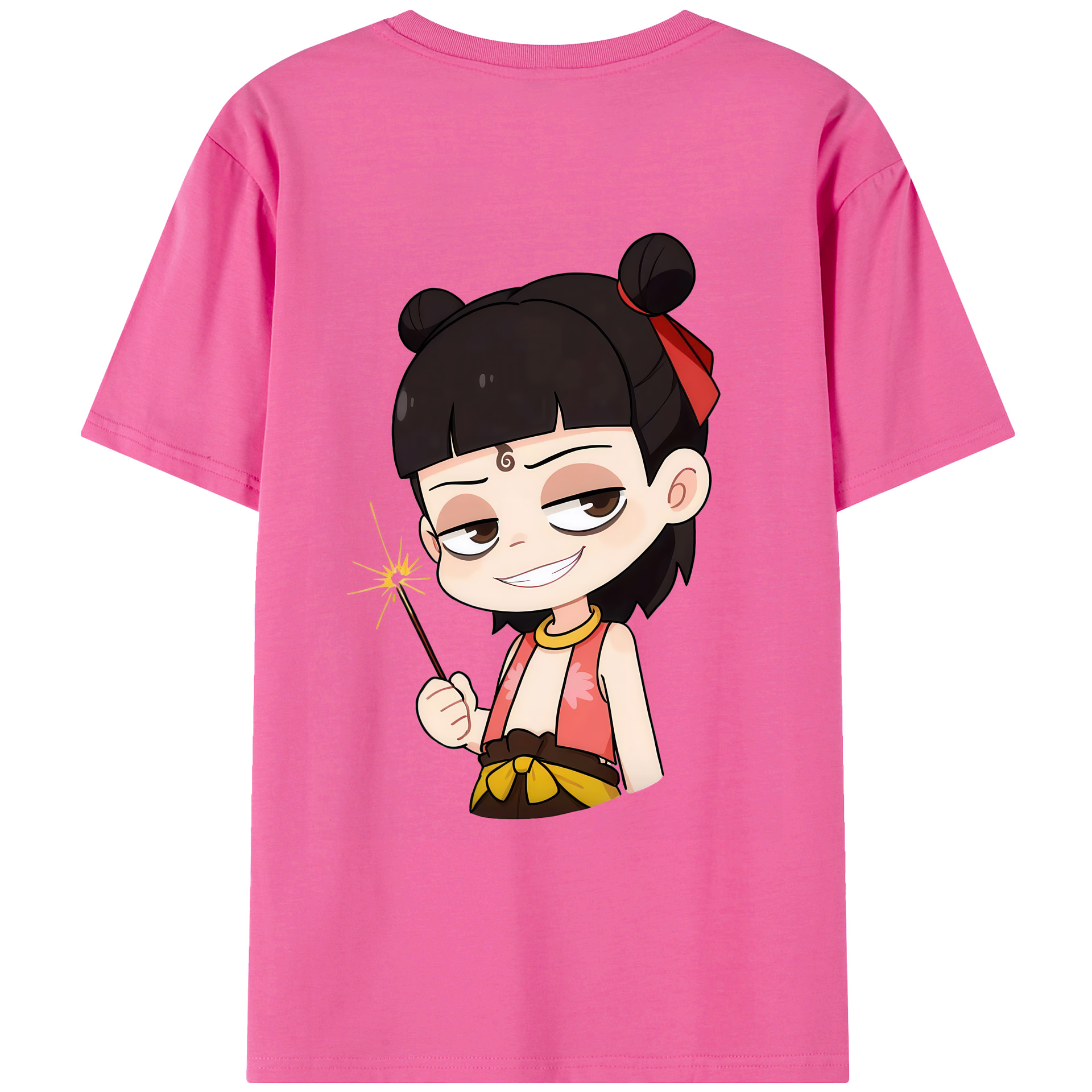 （画像用） Ne Zha 2 ナタ 魔童の大暴れ レディース半袖Tシャツ(バックプリント)